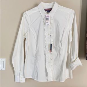 Vineyard vines ruffle front shirt.